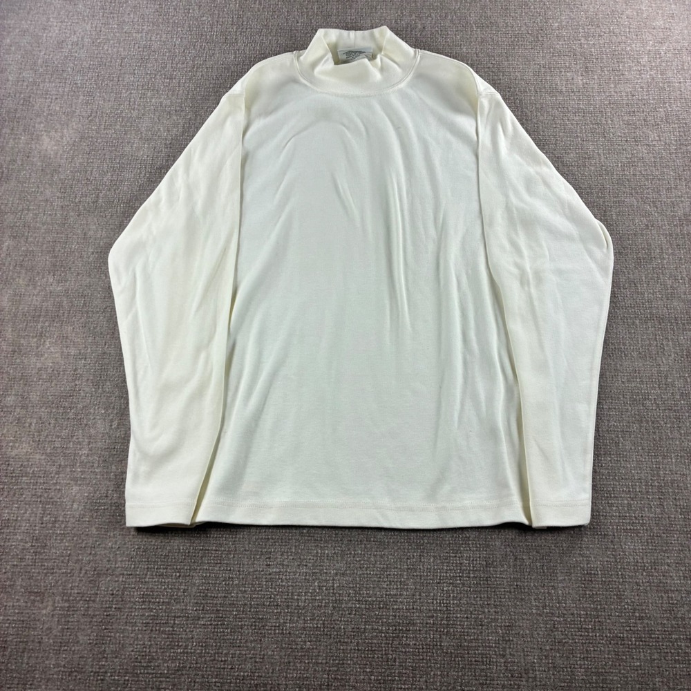 Vintage Westbound Casual Mock Neck Long Sleeve Top Ivory Cream sz S Made in USA